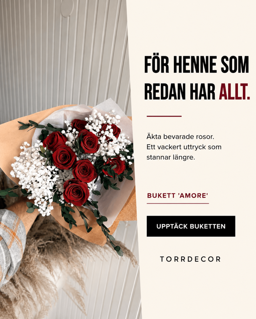 Annons för Torrdecor med pampasgräs