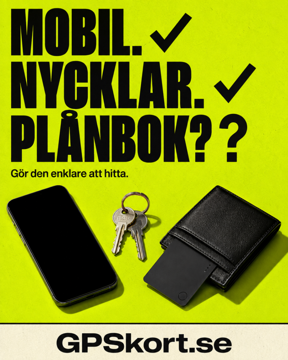 Annons: Mobil, nycklar, plånbok