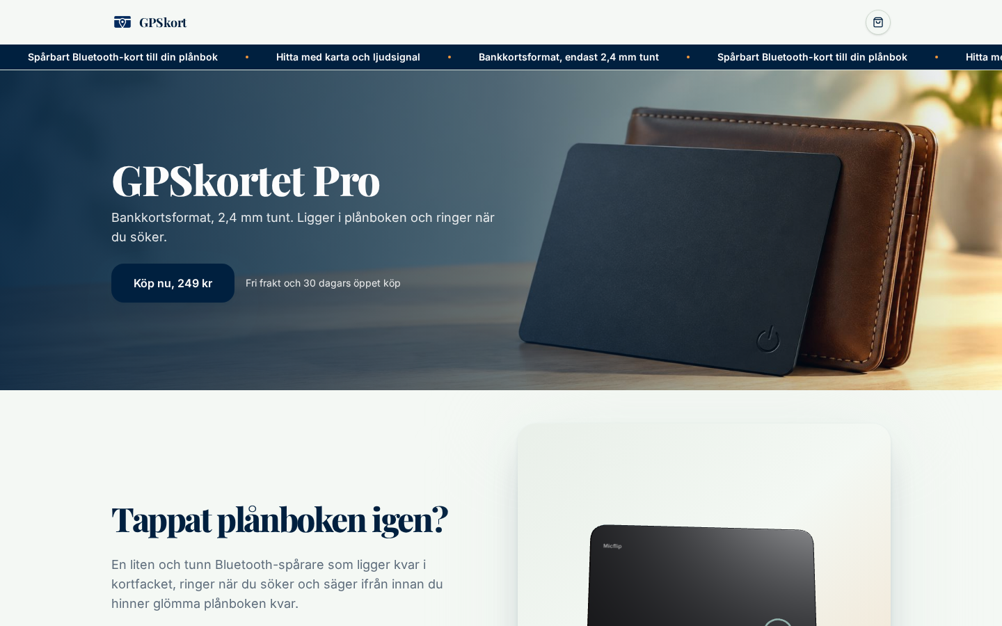 Startsidan för GPSkort.se på dator